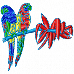 Parrots Embroidery Design 3 Parrots Embroidery Design 3